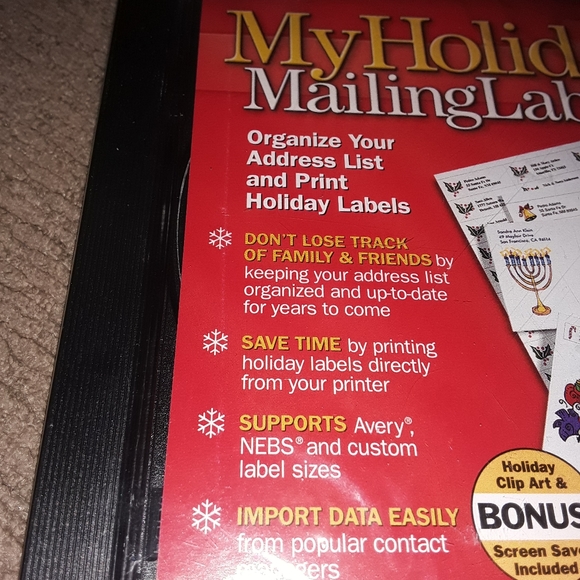 My Holiday Mailing Labels CD Software New Sealed - Picture 8 of 8